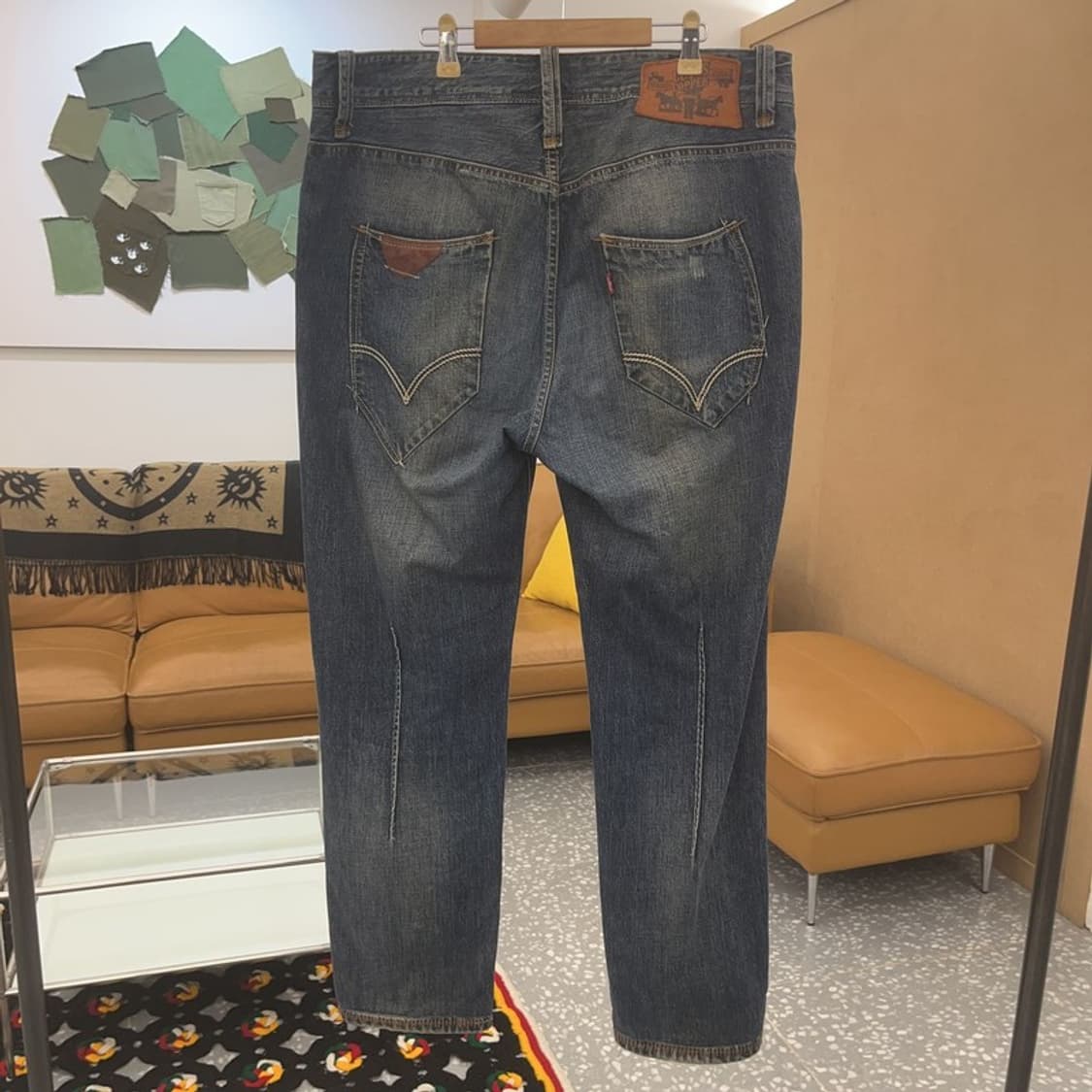 리바이스 쿠퍼 웨스턴 포켓 스티치 워싱 데님팬츠 34인치 C06540 상품이미지4