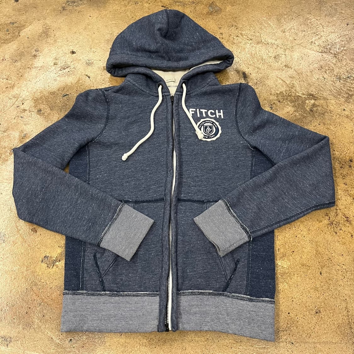 아베크롬비 데님st 네이비 그레이 후드집업 상품이미지2