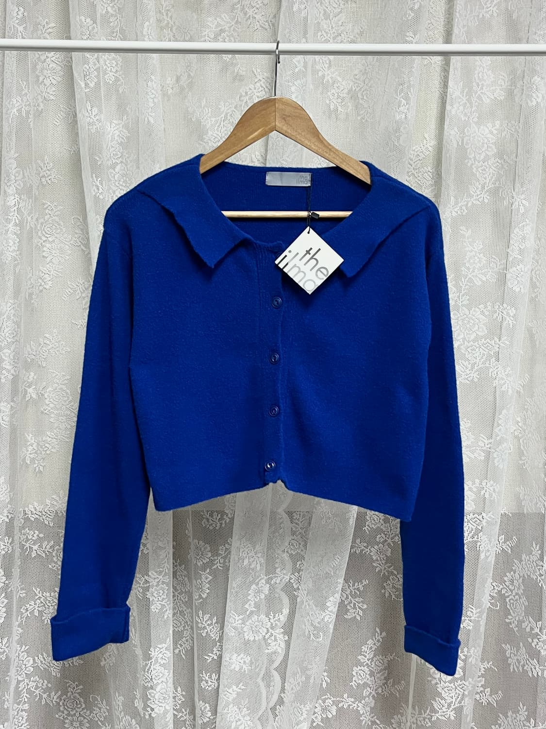 F) 새상품 더 일마 The ilma 크롭 가디건 블루 상품이미지1