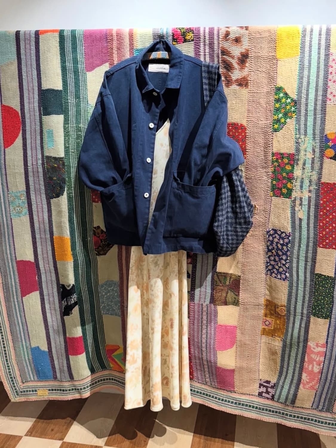 비아플레인 토트백 VIA LAURIE CHECK WOOL TOTE BAG 상품이미지1