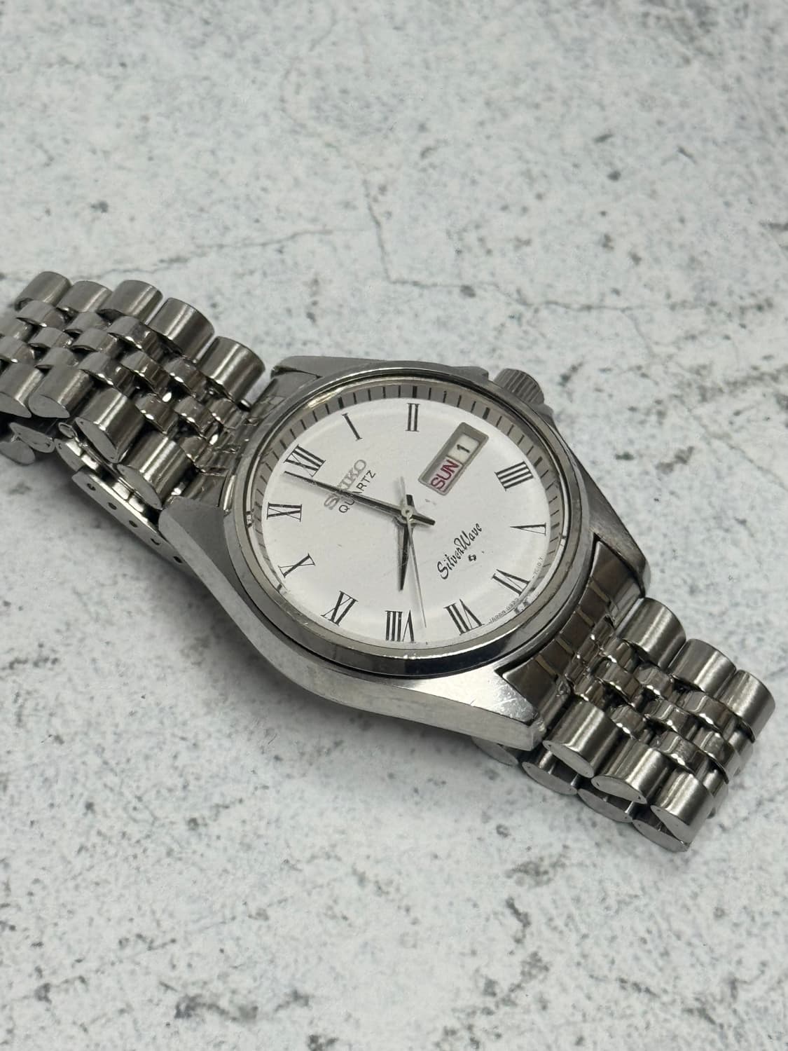 70s 빈티지 세이코 실버웨이브 로마인덱스 쿼츠 상품이미지4