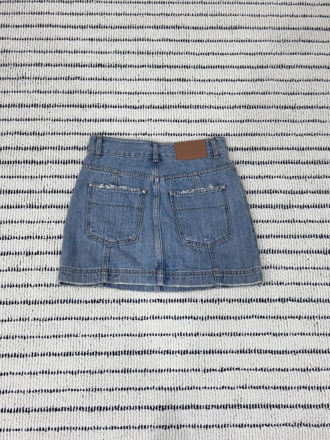 마뗑킴 더블지퍼 데님 미니 스커트 블루 S 상품이미지3