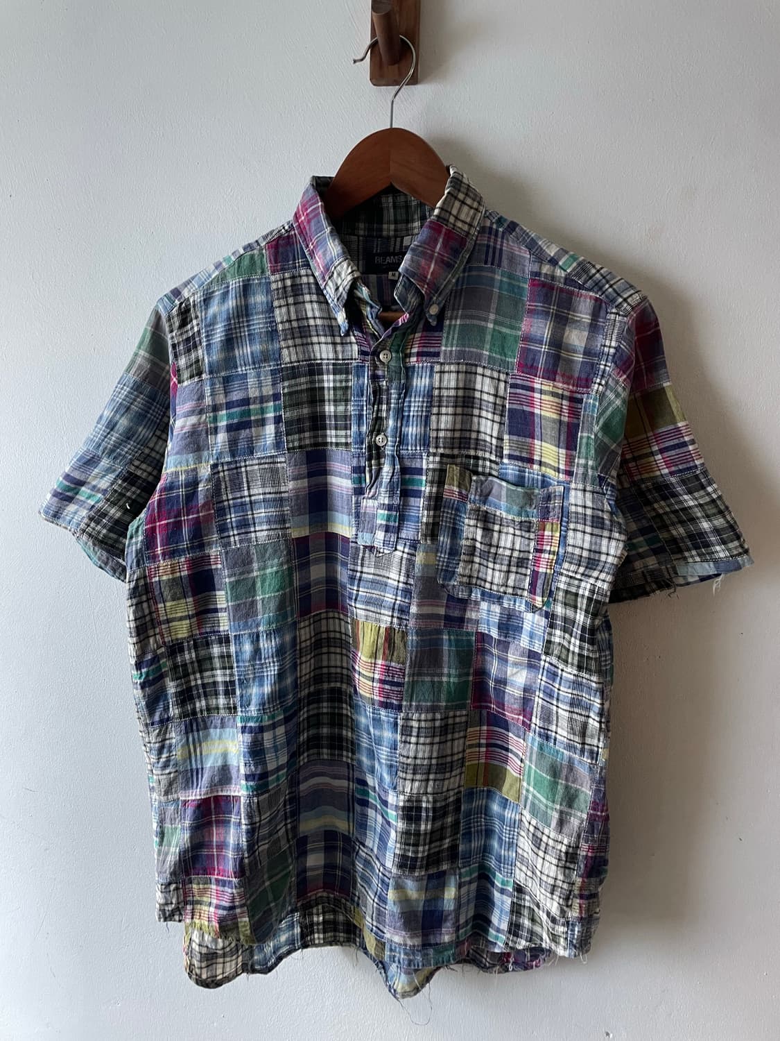 Beams Patchwork Madras Pullover Shirt 상품이미지3