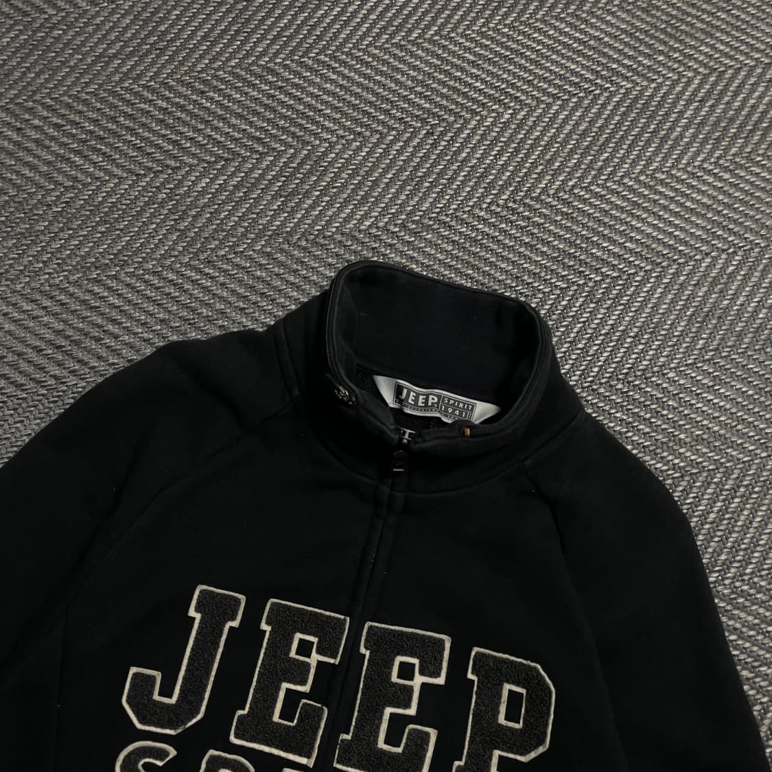 Jeep 스피릿 빅로고 스웻 트랙 집업 자켓 블랙y 5775 상품이미지5
