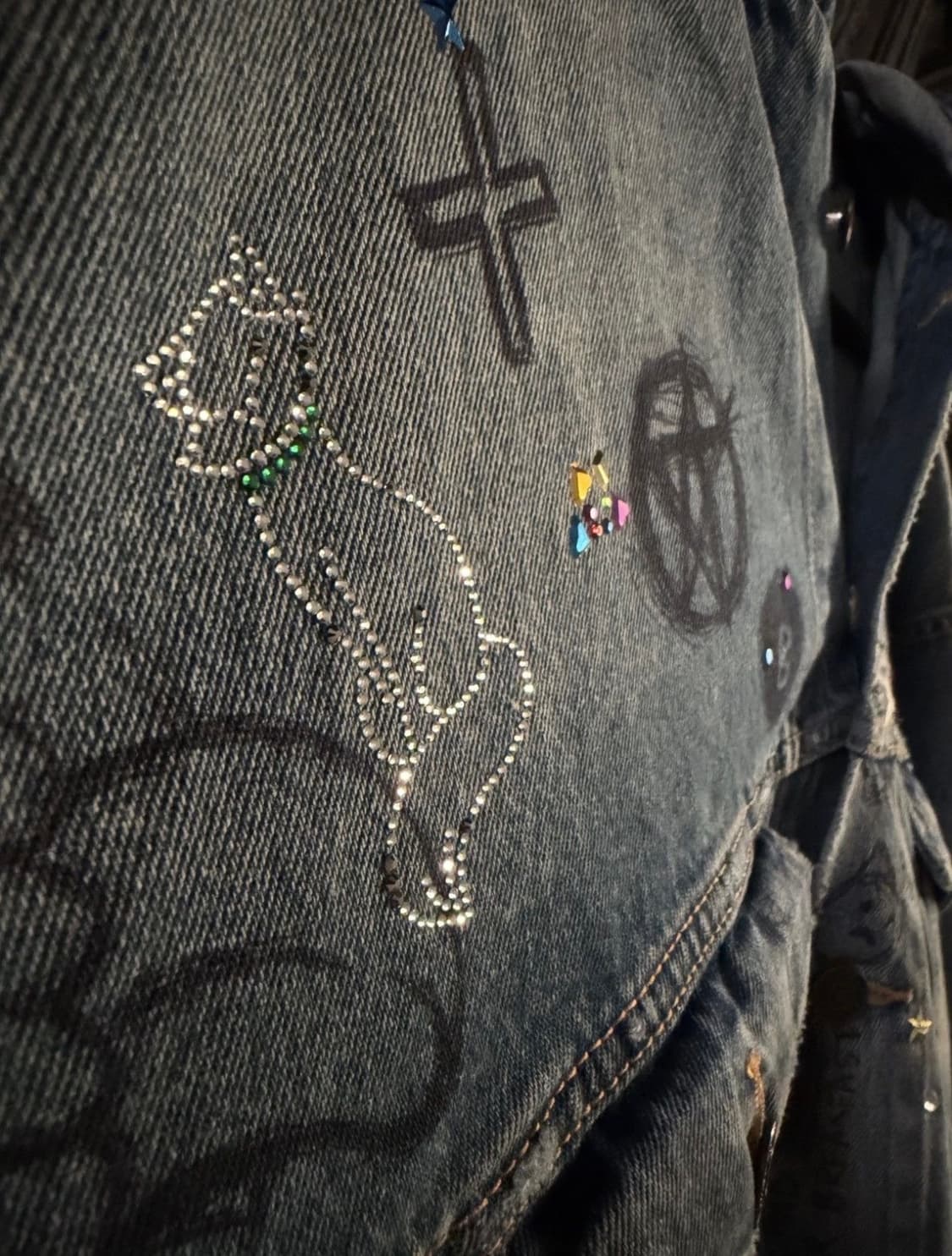 발렌시아가 라인스톤 데님 후드 자켓 1 상품이미지7