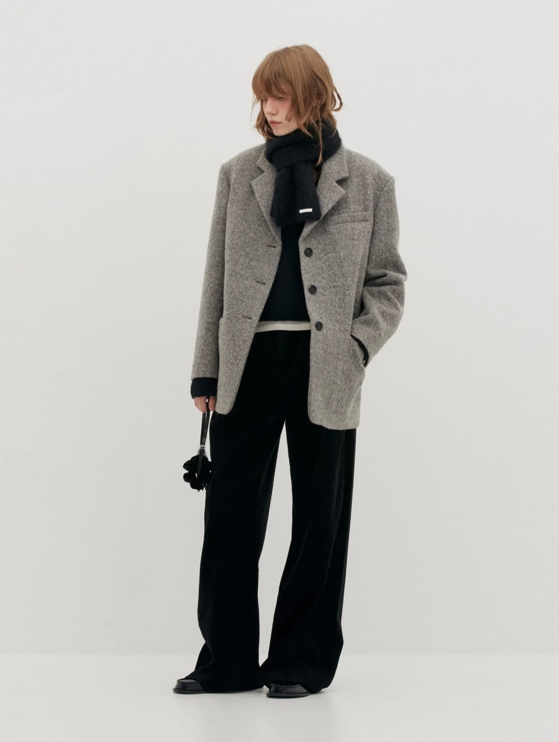 로우클래식 Fine alpaca wool blazer coat grey 상품이미지4