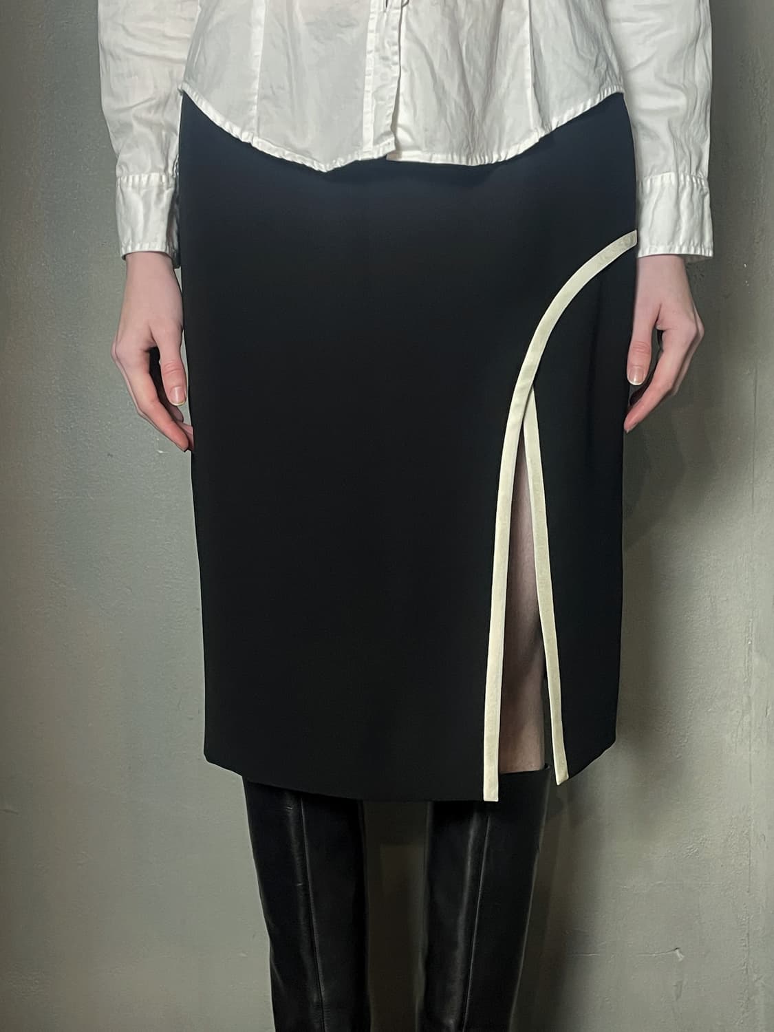 랑방 비대칭 슬릿 스커트 상품이미지1