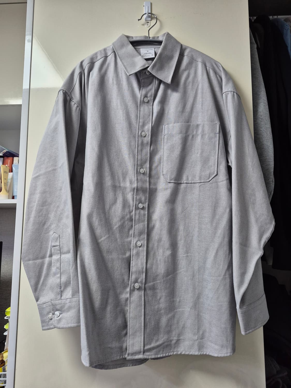 언탭트스튜디오_오버핏 옥스포드 셔츠_그레이M 상품이미지3