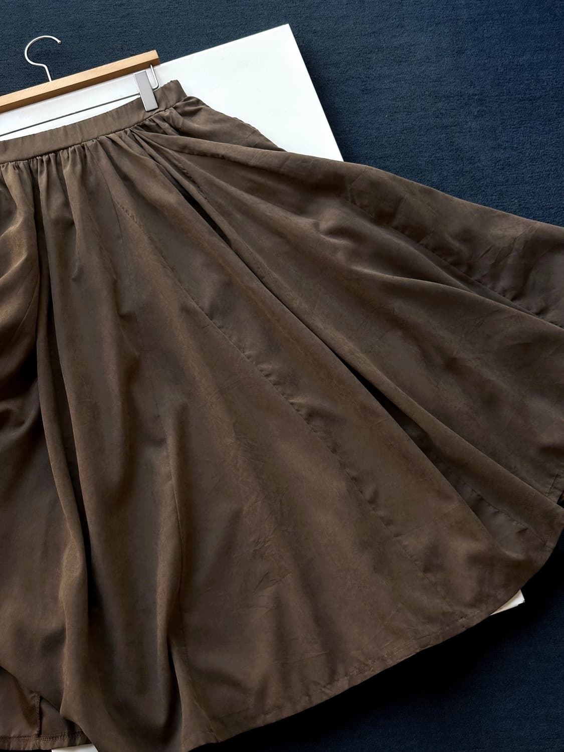 Washed peach skin fabric wide skirt 상품이미지6