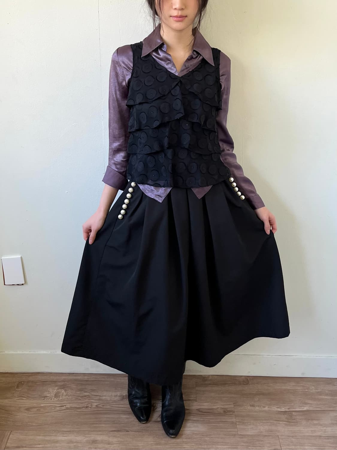 PICCIN PERLA 트랙 진주 스커트 상품이미지6