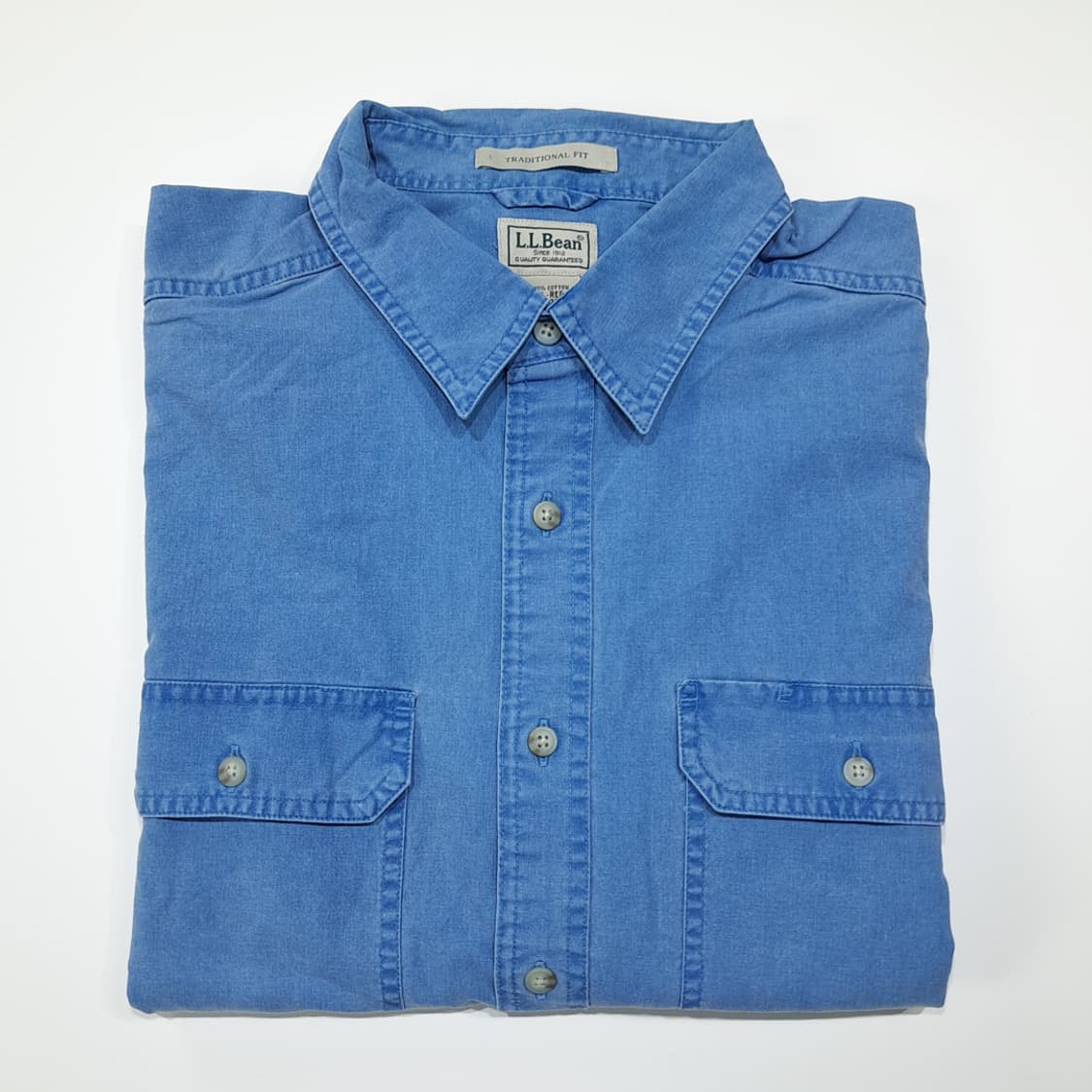 CL589 XL 엘엘빈 90s 말레이시아판 코튼 플랩포켓 워크 셔츠 남 상품이미지7