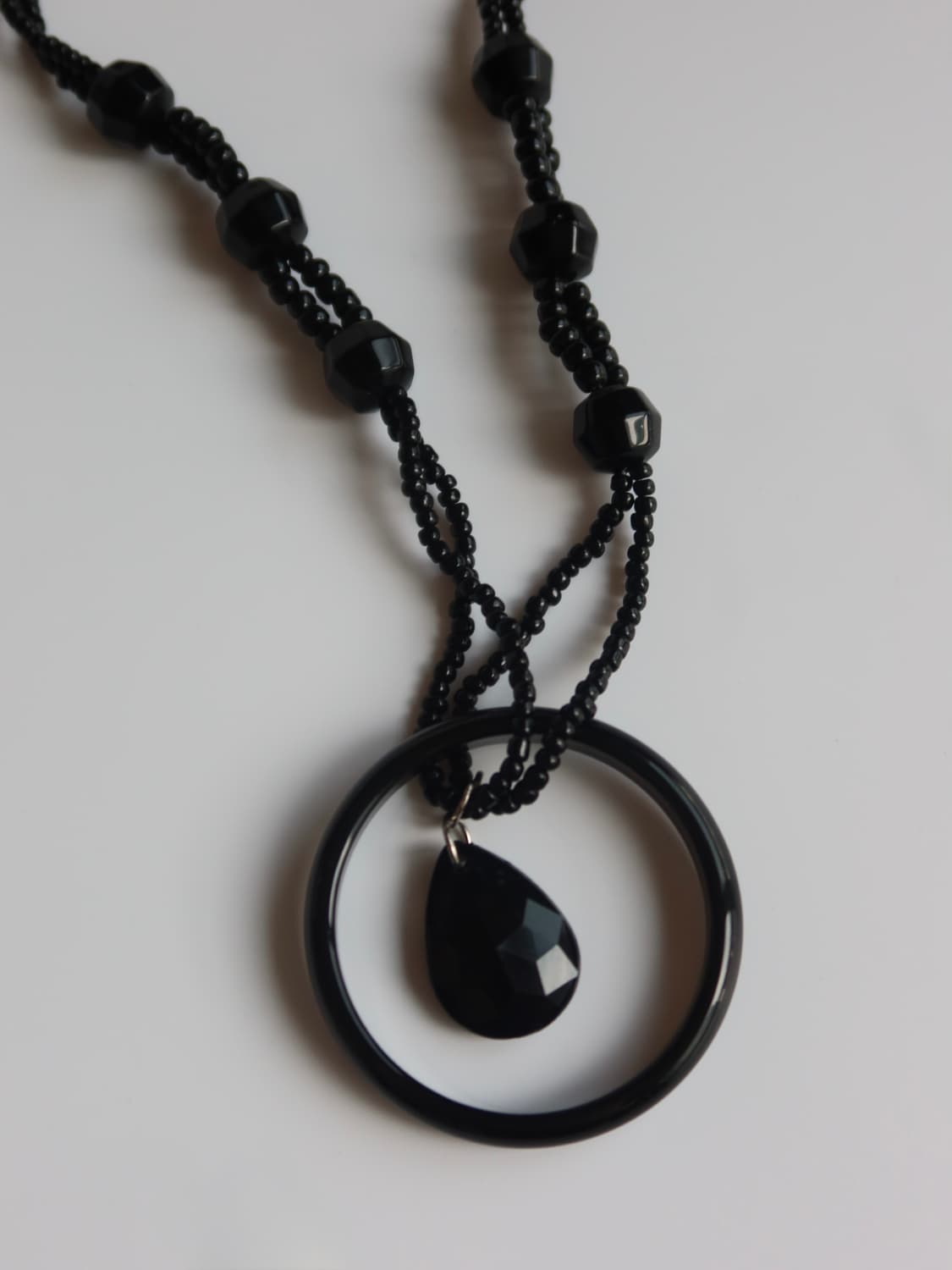 bold black ring pendant necklace 상품이미지4