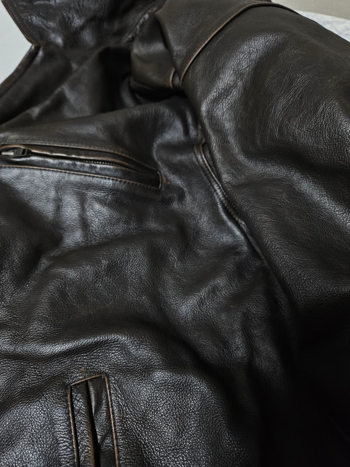 빈티지레더 레더자켓 가죽자켓 카코트 XL 레더 레더카코트 상품이미지9