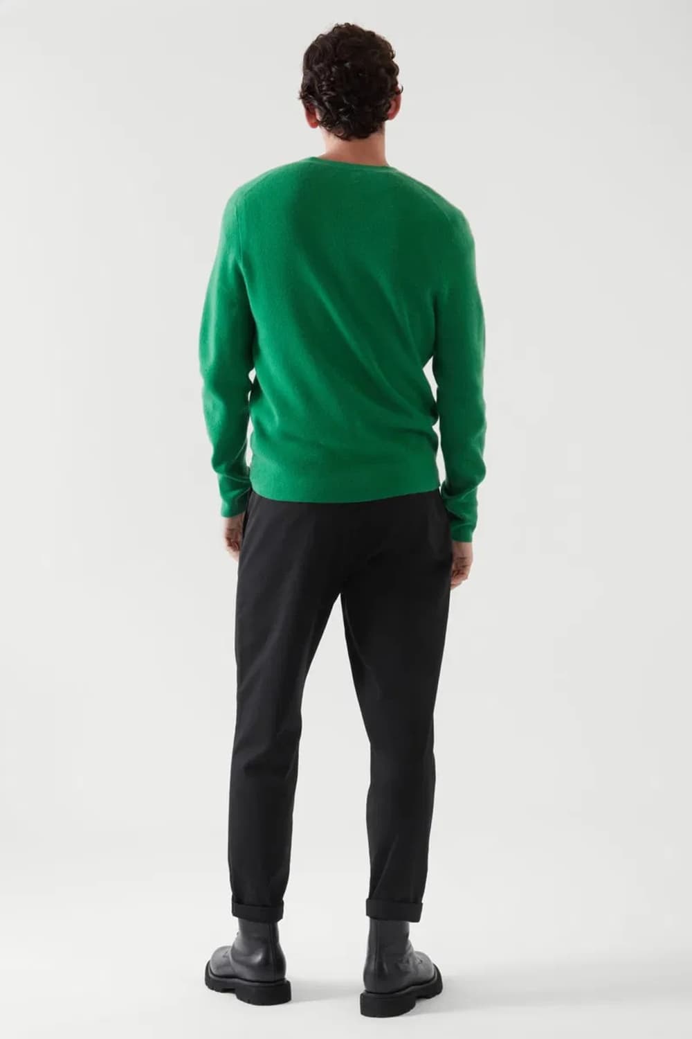 코스 슬림핏 캐시미어 가디건 그린 상품이미지7