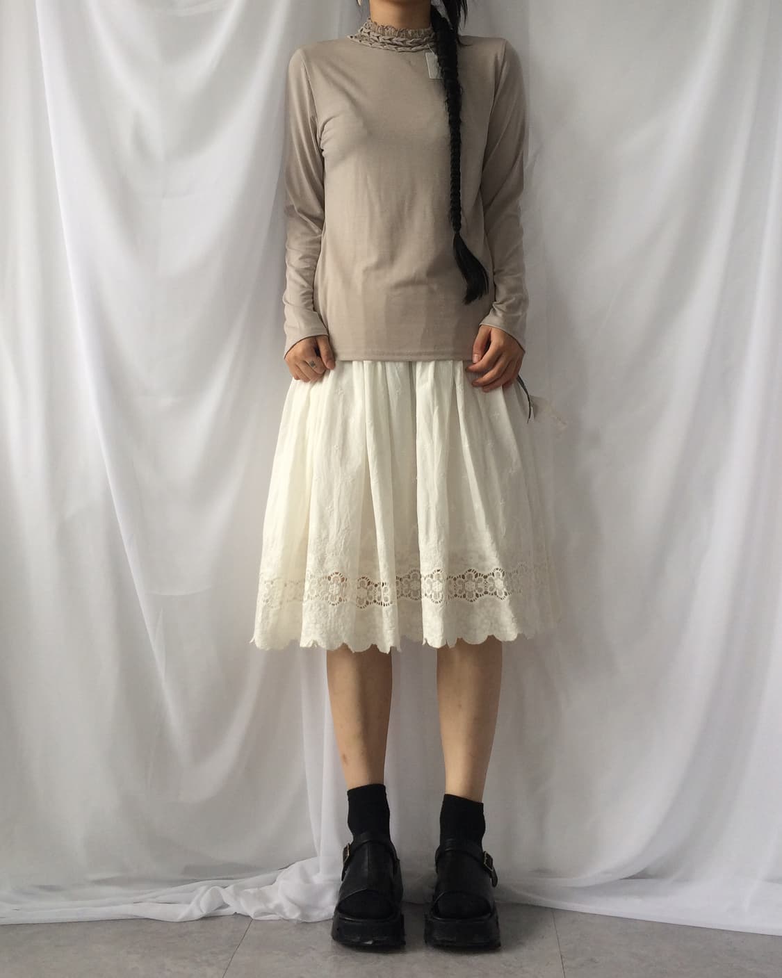 High neck lace point sleeve 상품이미지6