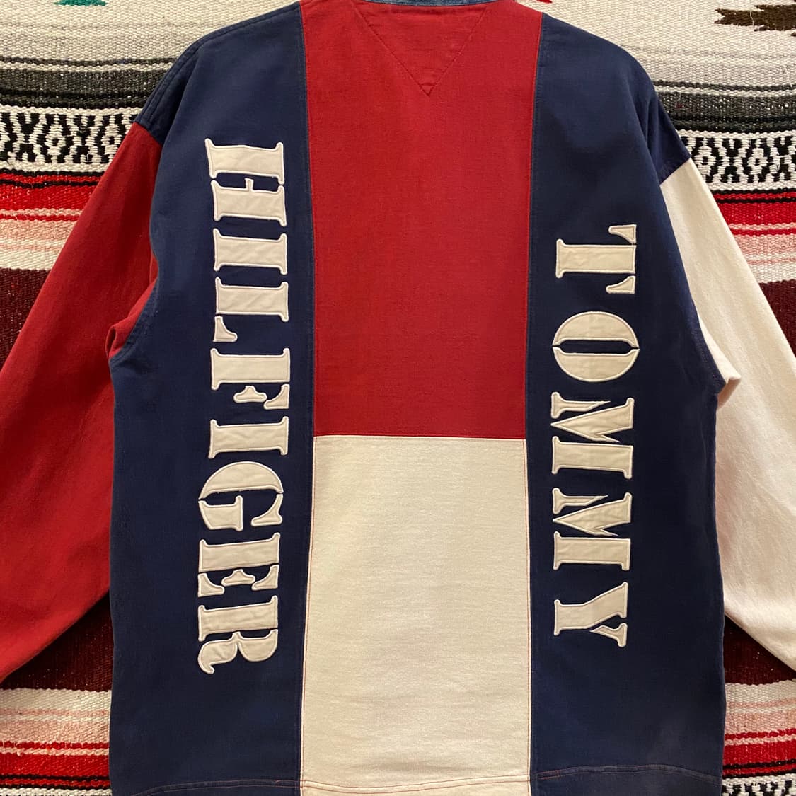 대장급)90s USA 타미힐피거 올드스쿨 빅로고 럭비티 상품이미지7