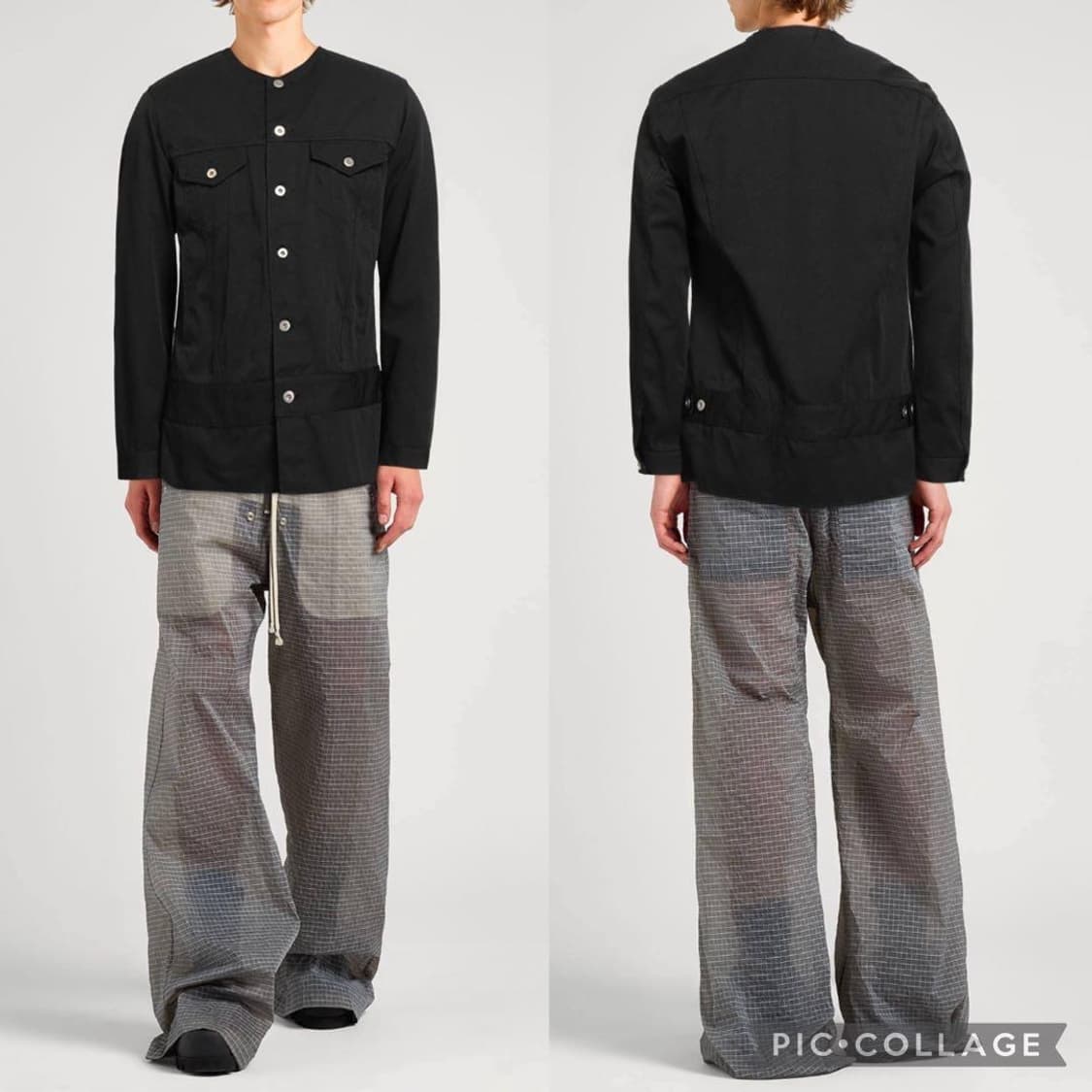 23ss 블랙 꼼데가르송 드릴 카라리스자켓 xl 상품이미지1