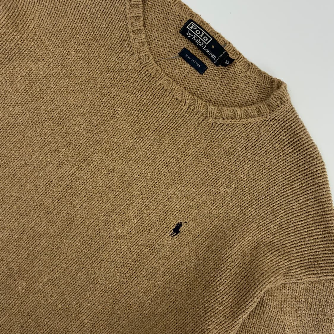Polo 폴로 랄프로렌 베이지 코튼 라운드 오버핏 니트 상품이미지3
