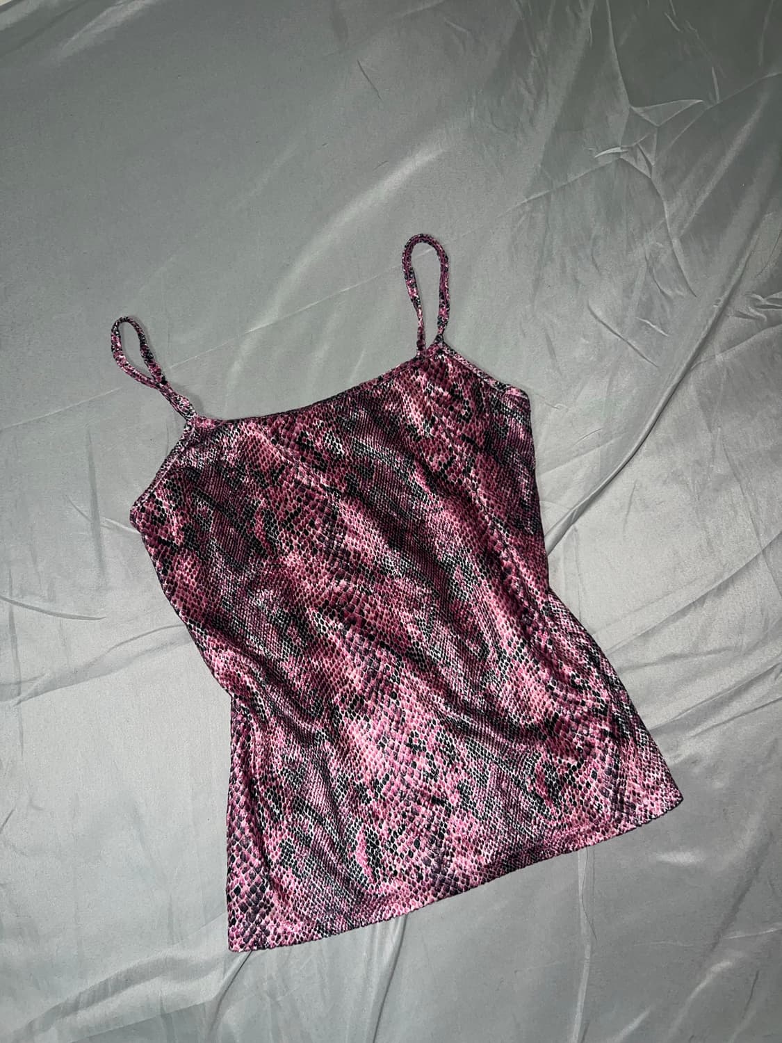✨vintage python pink sleeveless 파이톤 y2k✨ 상품이미지1