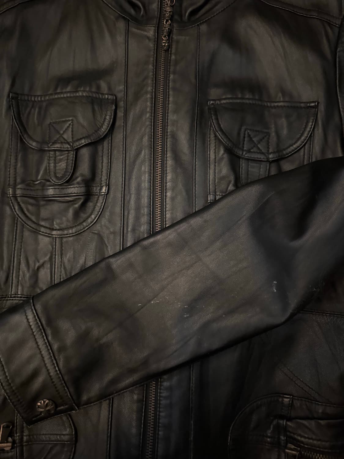 Number (N)ine 07AW 스컬 체인 레더 자켓 상품이미지6