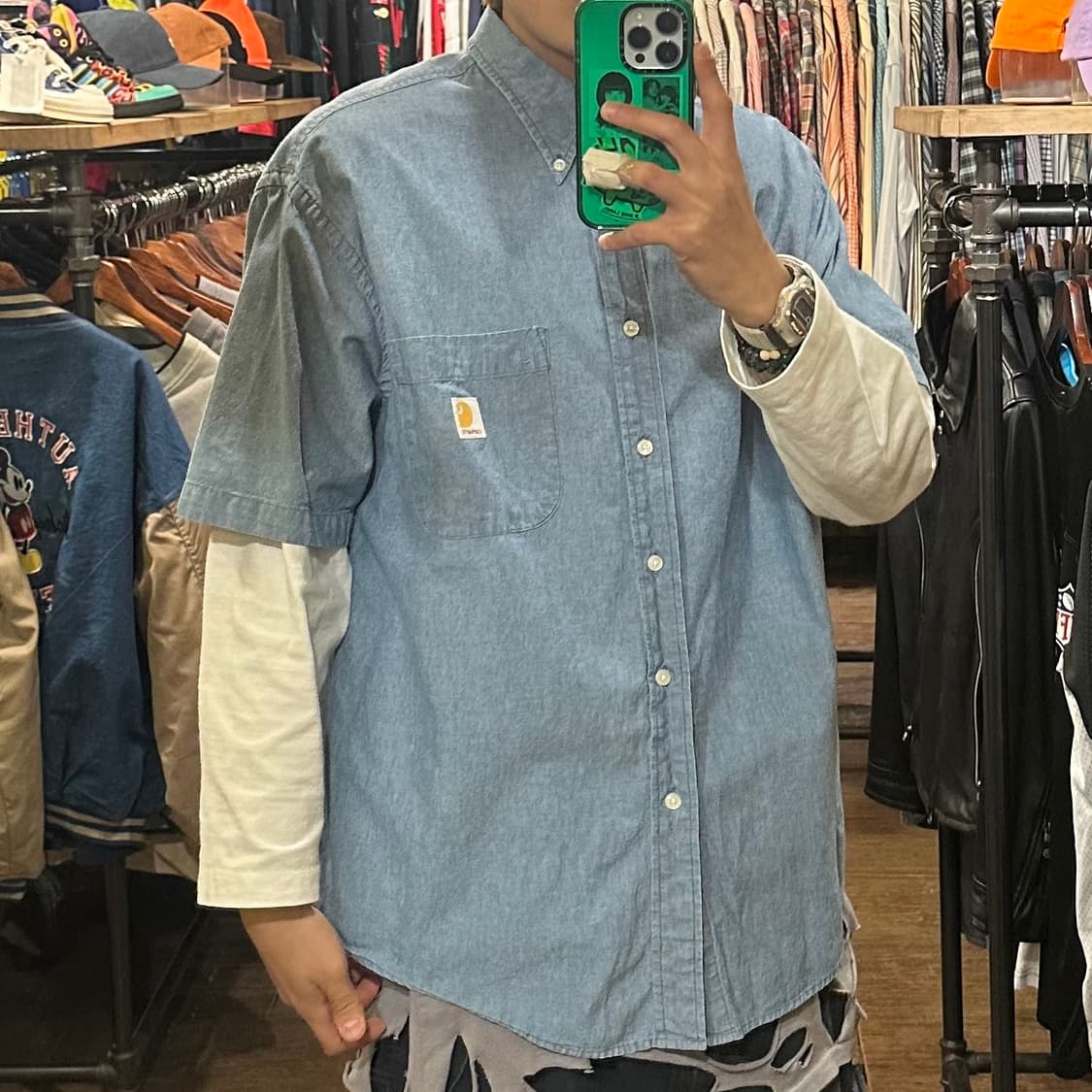 [HI] 칼하트 데님 반팔셔츠 상품이미지4