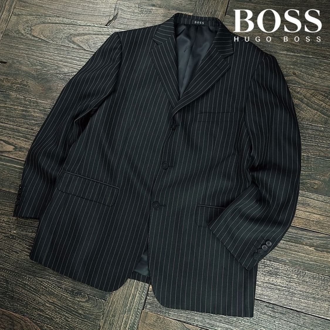 [휴고보스] 데디 숄더 빈티지 스트라이프 쓰리버튼 블레이저 P01577 상품이미지1