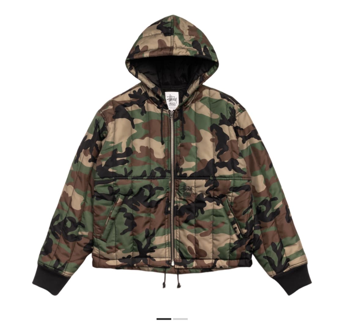 스투시 퀄티드 나일론 워크 자켓 카모 상품이미지1