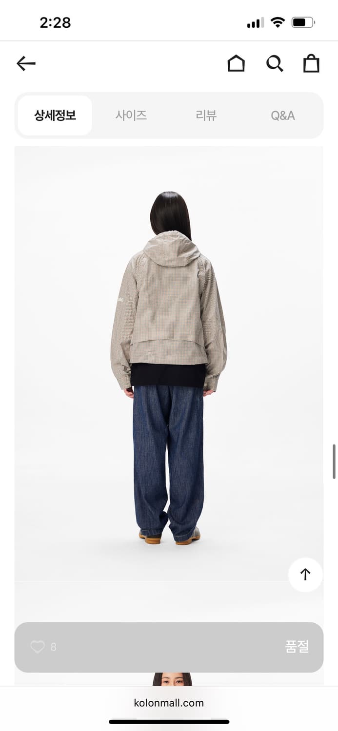 썬러브 아노락 베이지 체크 상품이미지6