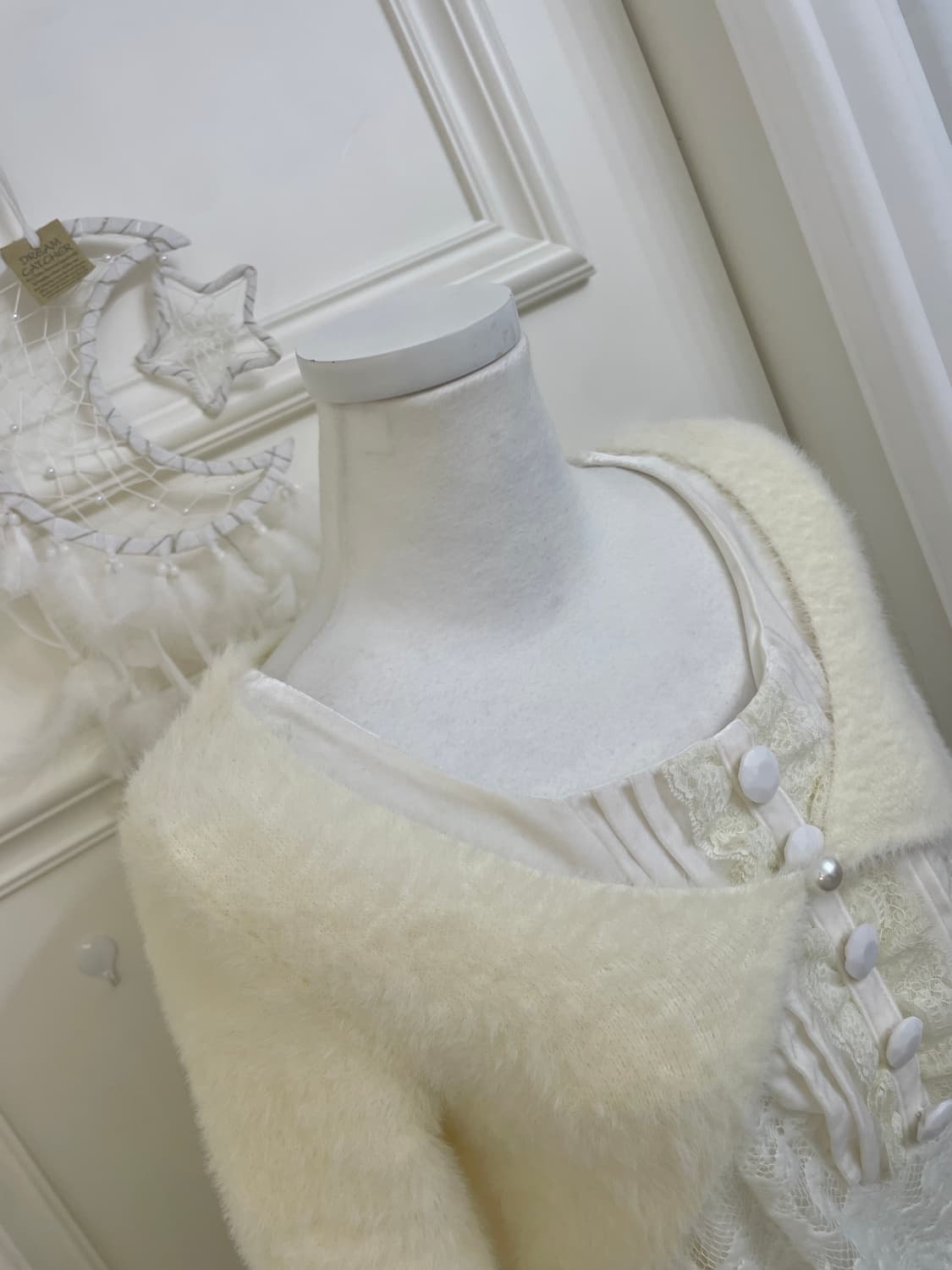 cream pearl point mini sweater bolero 상품이미지8