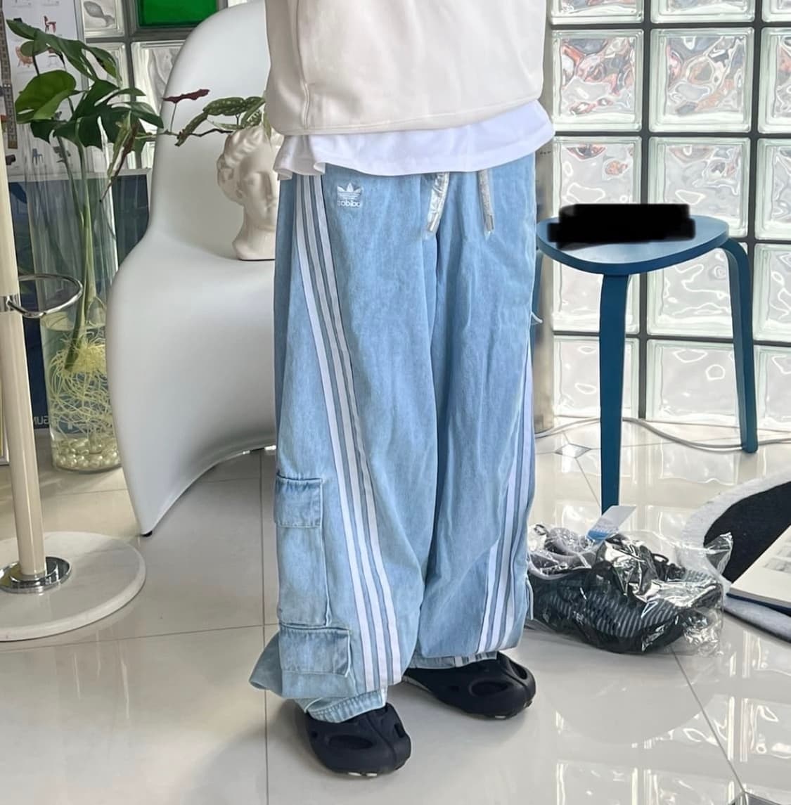 아디다스 adidas adilenium 데님 카고 팬츠 상품이미지1