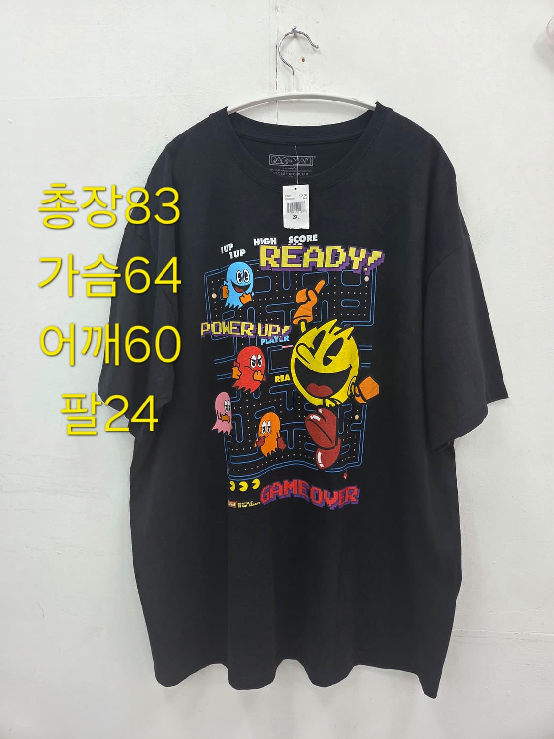 2XL [새상품] 빈티지 PAC-MAN 팩맨 오버핏 반팔티 상품이미지1