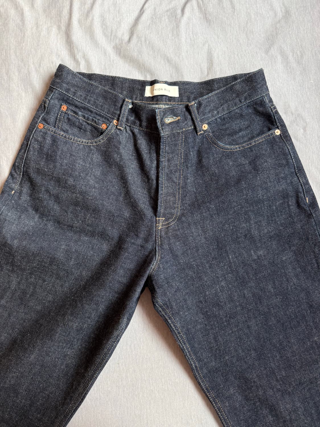 [30] 유니온블루 5PK 아콘 셀비지 와이드 데님 원워시 상품이미지2