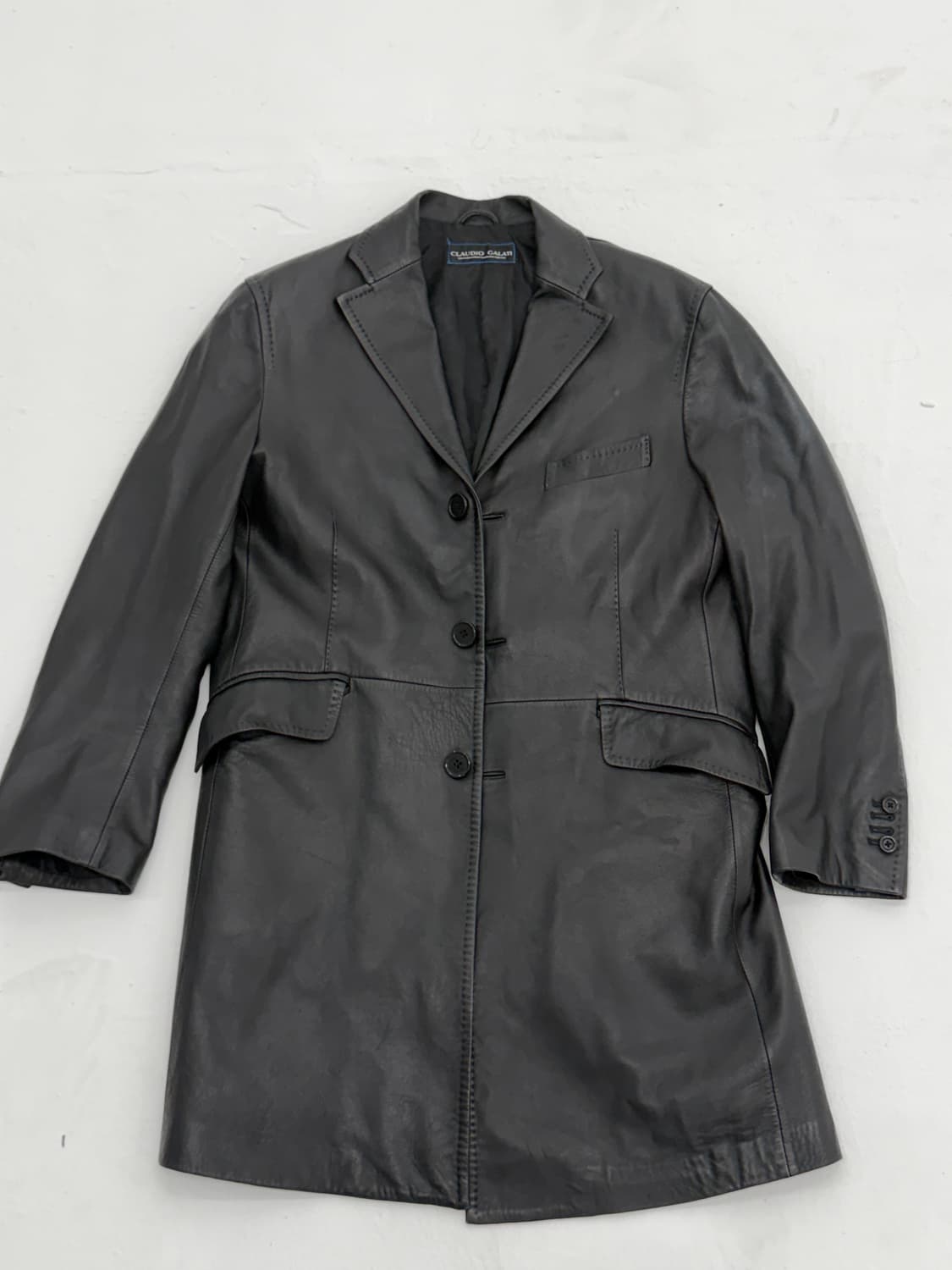 Vintage Leather chester field coat 상품이미지3