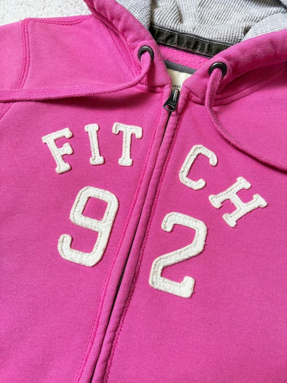 아베크롬비 00s Y2K 핑크 자수 레터링 후드 집업 PN7069 상품이미지3