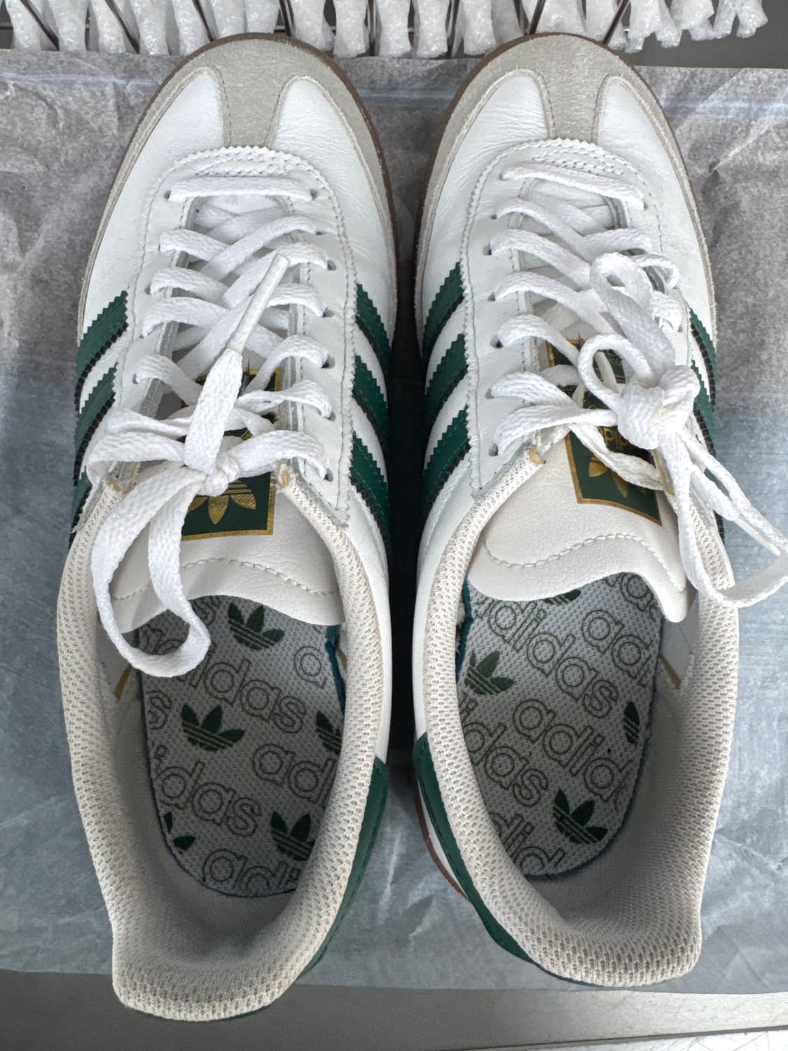 (240)아디다스 JEANS 스니커즈 흰/녹 상품이미지4
