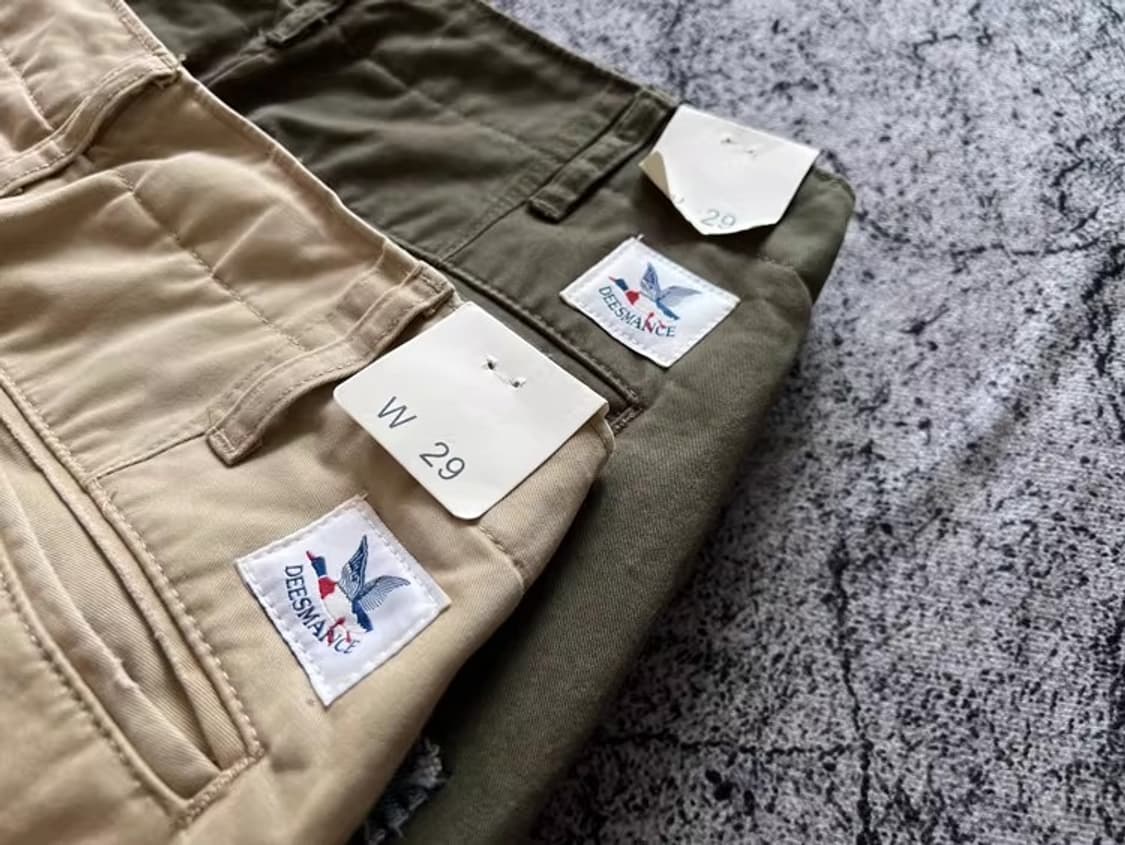 ️️️♦️ COZY / 러기드 코튼 패치워크 빈티지 치노 와이드 팬츠 상품이미지6