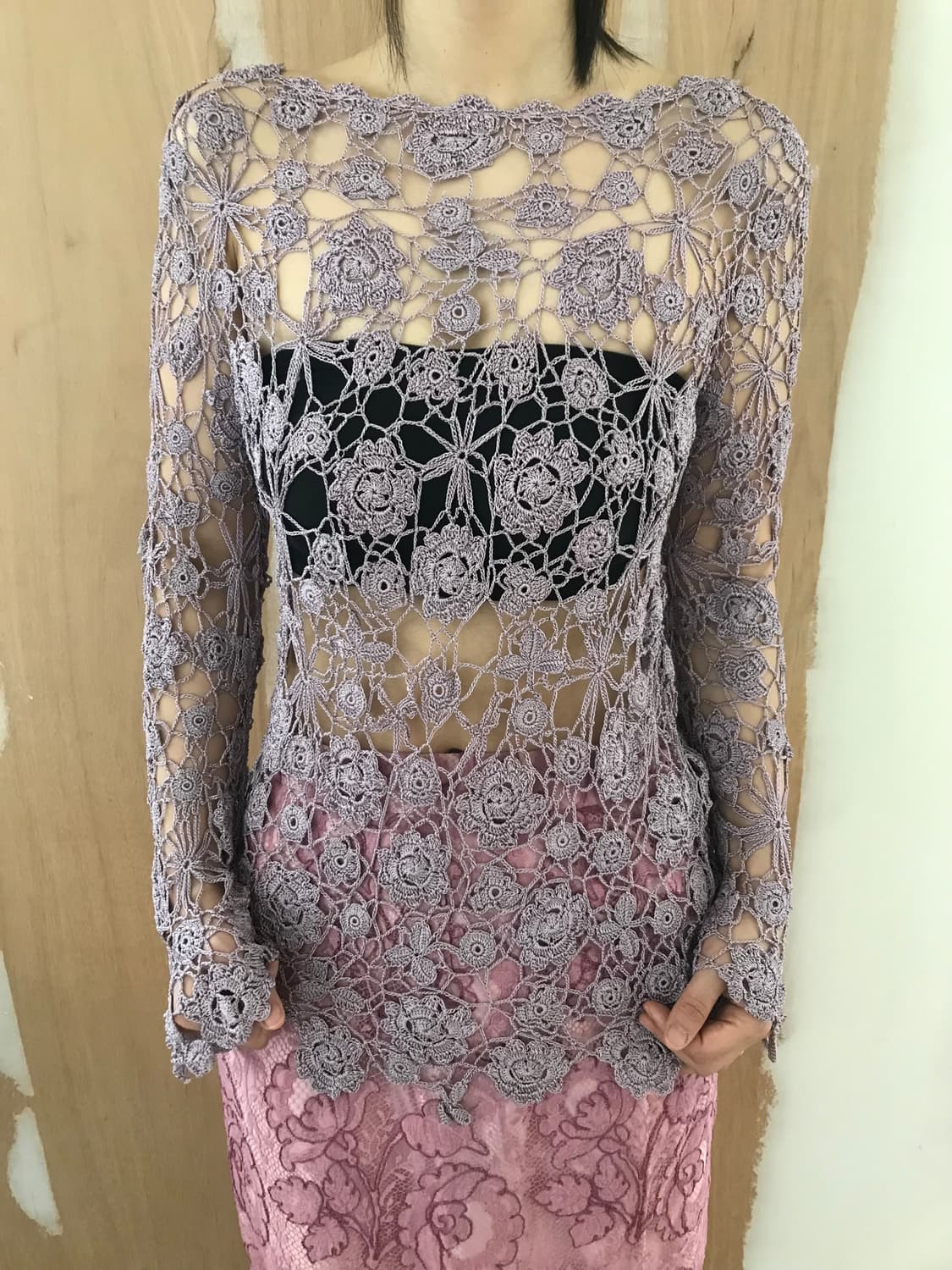 vintage purple net top 상품이미지2