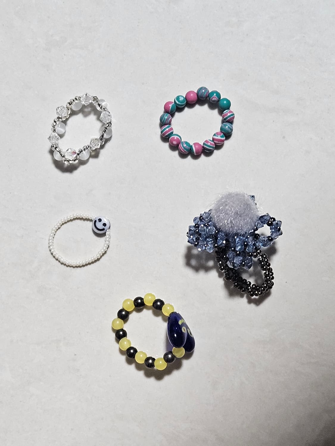 비즈 반지 일괄 상품이미지1