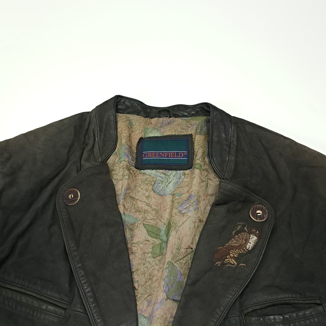 CL331 3XL 그린필드 80s 유럽판 가죽 자수 자켓 아우터 상품이미지2