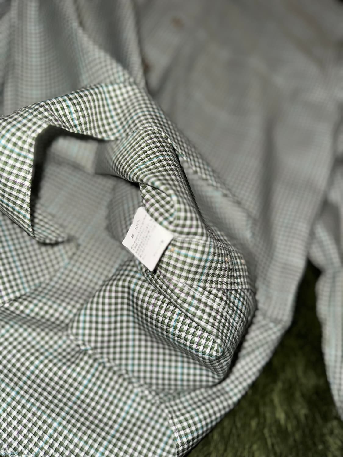 [M] 브룩스 브라더스 재팬 코튼 체크 셔츠 그린 상품이미지6
