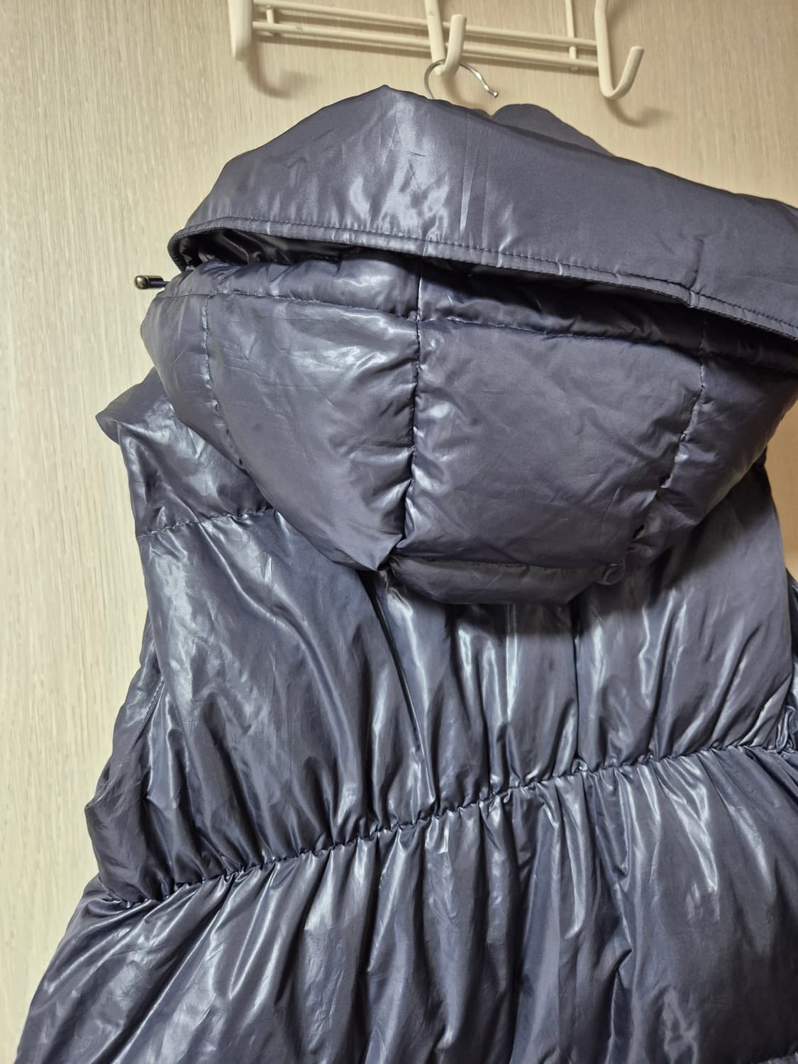 ORR 오르 구스다운 롱패딩 후드롱 베스트 네이비 S 상품이미지5