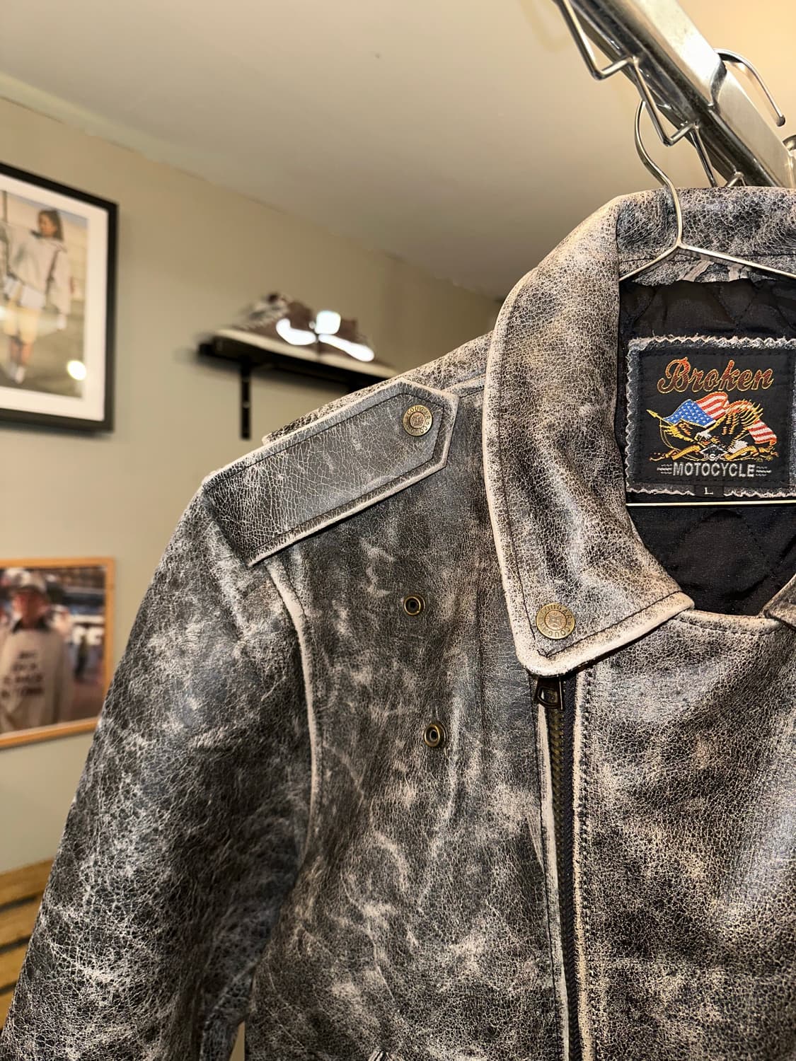 90’s Japanese Cow-leather aged rider JK 상품이미지6
