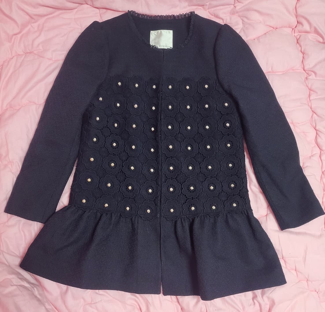 급처상태좋음!레니본 레이스플라워장식 밑단프릴 공주 자켓 코트 리즈리사st 상품이미지1