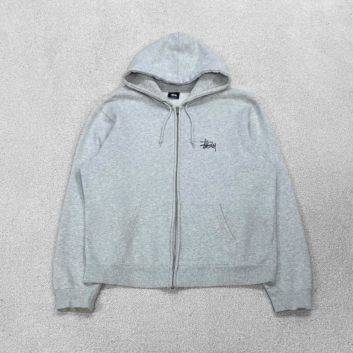 스투시 Stussy 베이직 로고 후드집업 그레이 상품이미지1