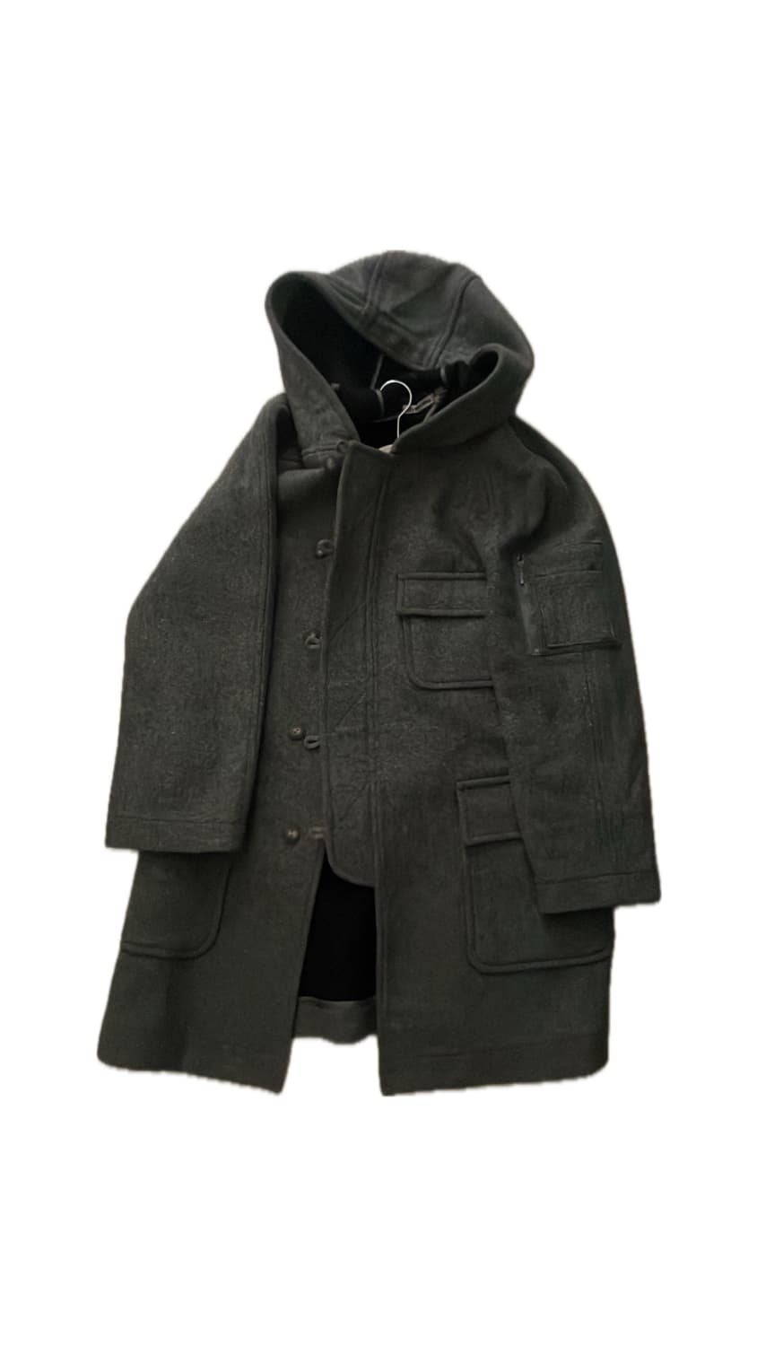 빈티지 회색 포켓 후드 코트 상품이미지1