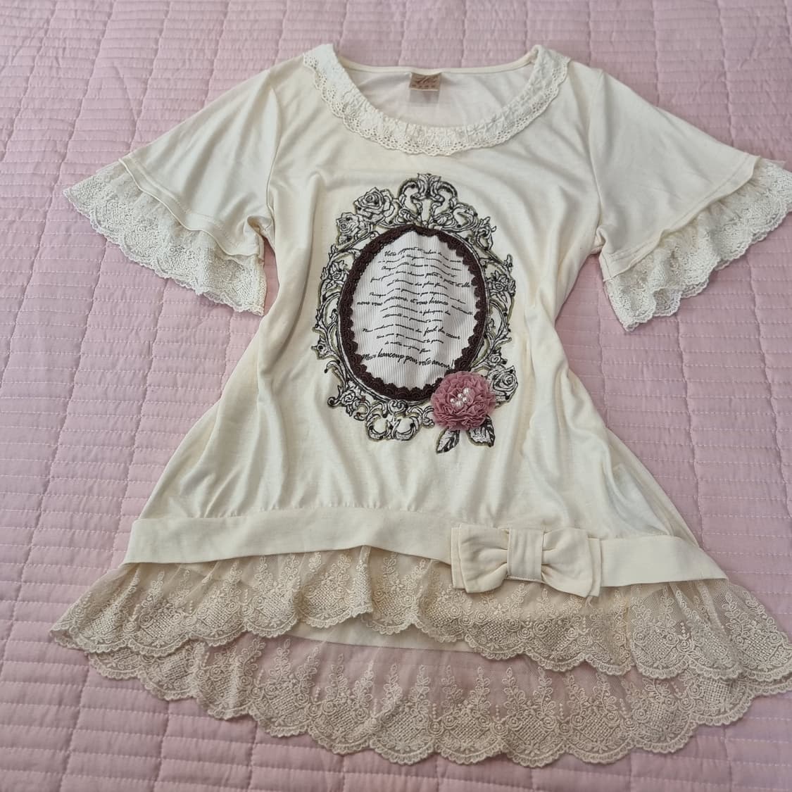 axes femme 레이스 프릴 티셔츠 상품이미지4