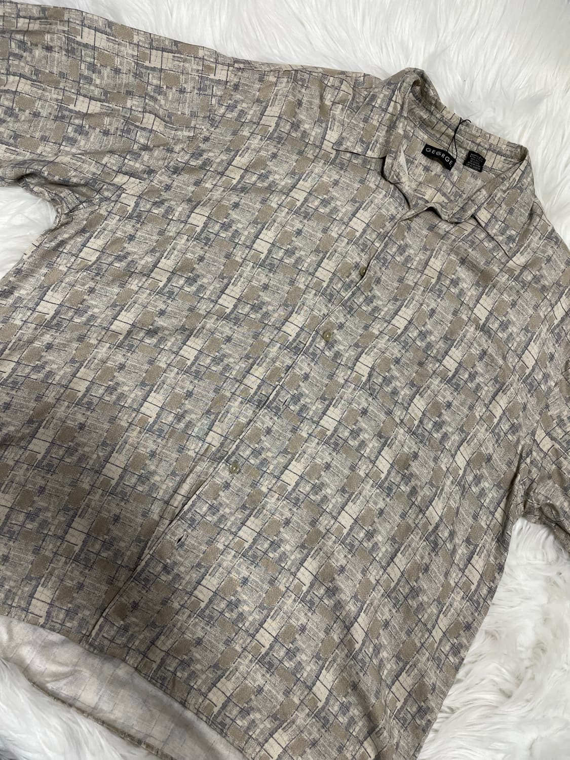 Light brown bohemian short-sleeved shirt 상품이미지3