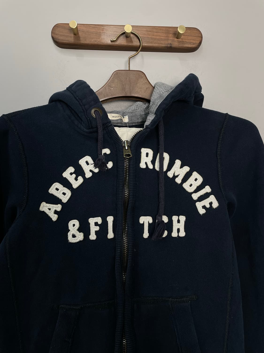 아베크롬비 센터로고 네이비 후드집업 H2055 상품이미지3