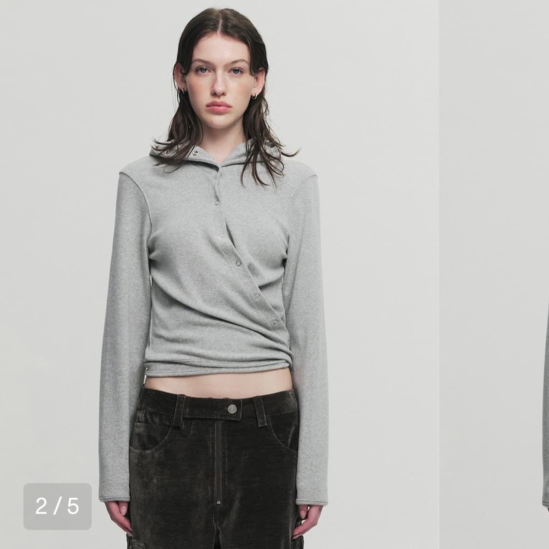 세릭 랩 후드 가디건 그레이 상품이미지2