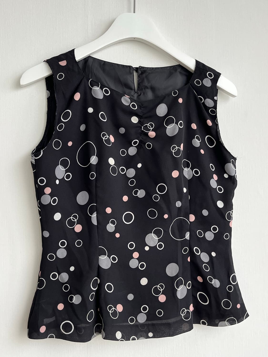 Vintage Dot Print Sleeveless Top 상품이미지2